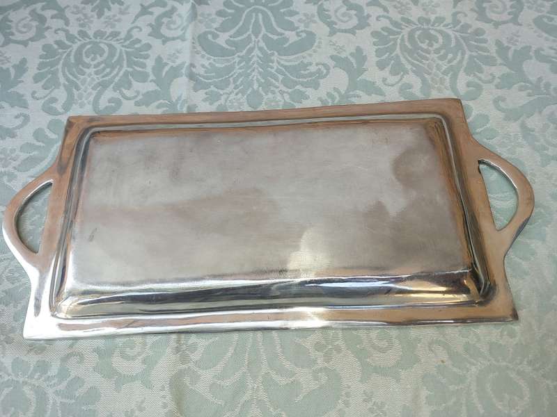 A RECTANGULAR ART DECOR  ALUMINIUM ALLOY SERVING TRAY