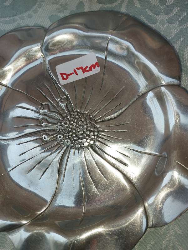 TWO ALUMINUM ALLOY PEWTAL SERVING TRAYS