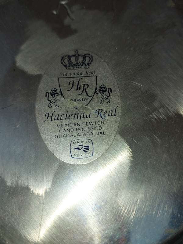 TWO ALUMINUM ALLOY PEWTAL SERVING TRAYS