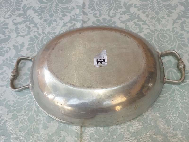 TWO ALUMINUM ALLOY PEWTAL SERVING TRAYS