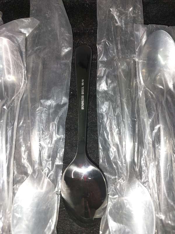 A COLLECTION OF 12 STAINLESS STEEL TEASPOONS VIRTUALLY BRAND NEW