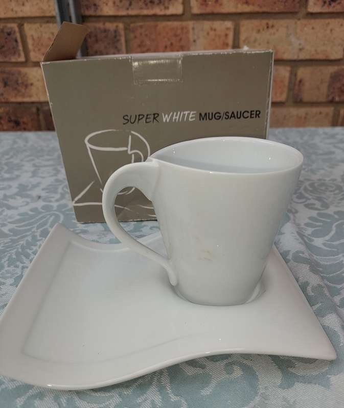 Villeroy & Boch New Wave White Fine China Cup & Saucer / Mug & Side Plate
