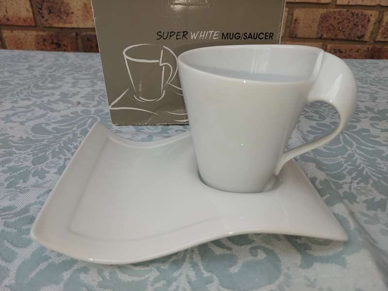 Villeroy & Boch New Wave White Fine China Cup & Saucer / Mug & Side Plate