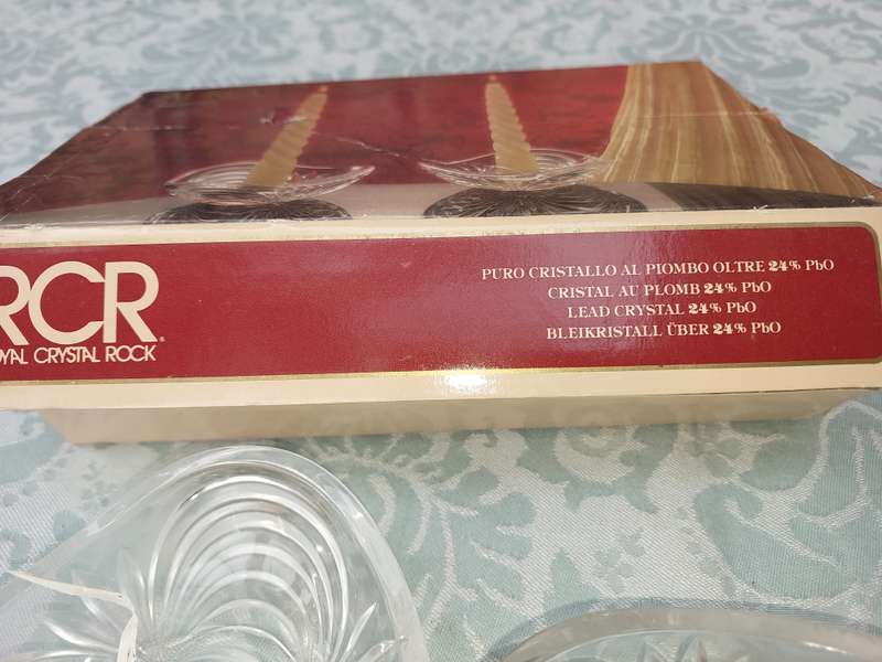 A SET OF RCR, ROYAL CRYSTAL ROCK CANDLE HOLDERS, LEAD CRYSTAL