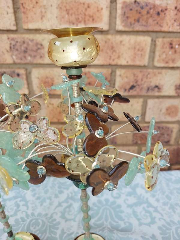 A VINTAGE SET OF JEWISH WEDDING GIFT LOLA ART DECOR CANDLE STANDS
