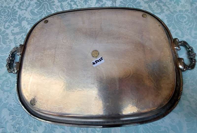 A VINTAGE EDWARDIAN GENUINE SILVERPLATED SERVING TRAY