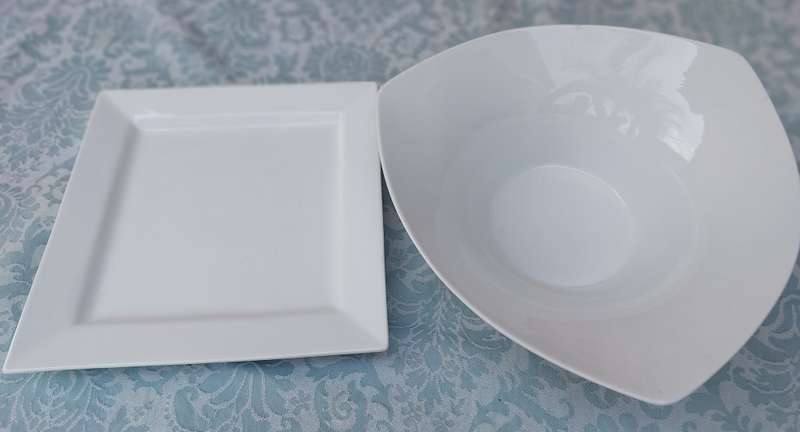 TWO ART DECOR PORCELAIN SERVING PLATTERS