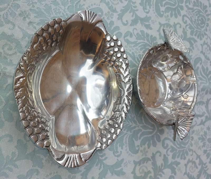 TWO ART DECOR PEWTAL SERVING BOWLS