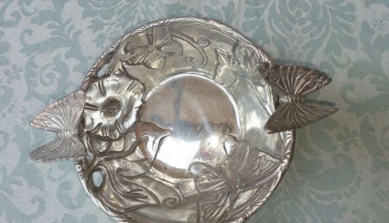 TWO ART DECOR PEWTAL SERVING BOWLS