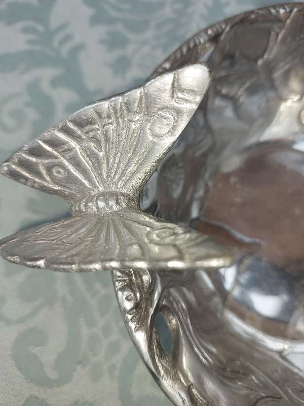 TWO ART DECOR PEWTAL SERVING BOWLS