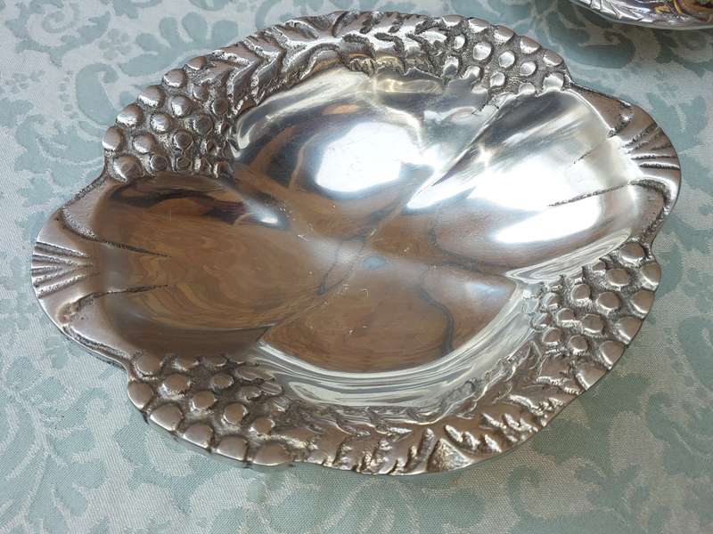 TWO ART DECOR PEWTAL SERVING BOWLS