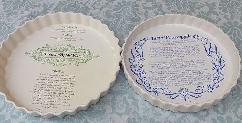 TWO COLLECTORS TART PORCELAIN CERAMIC BAKING TRAYS