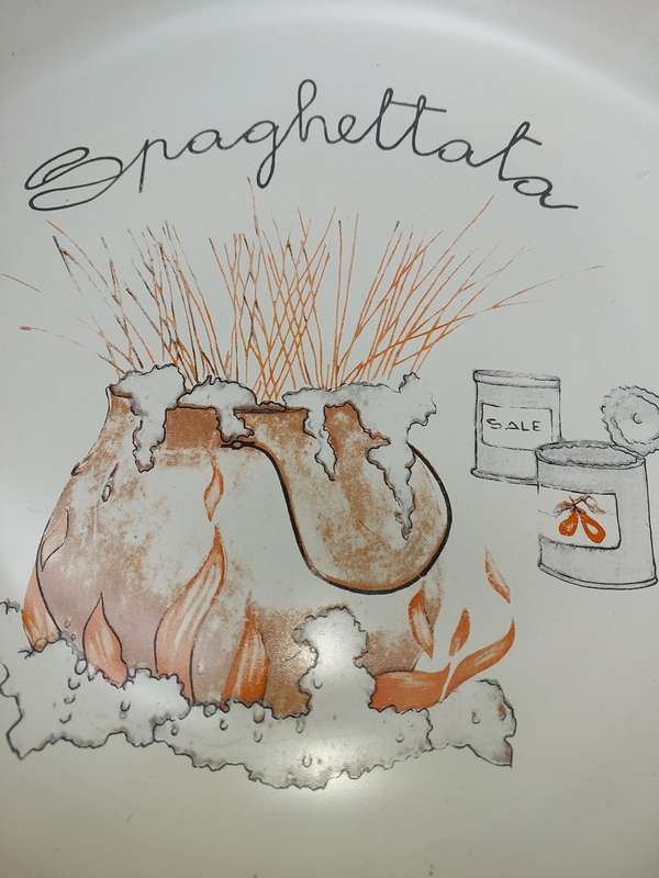 A SPAGHETTATA CERAMIC OVEN , DISHWASHER AND MICROWAVE BOWL