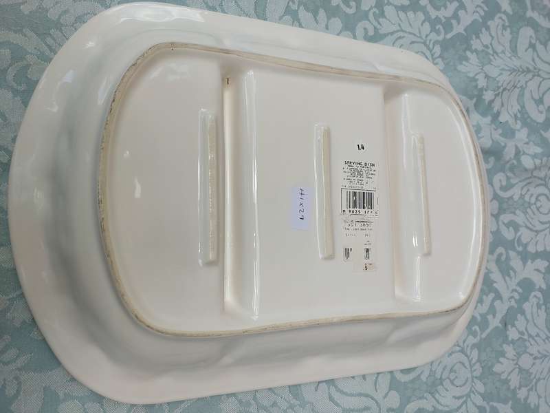 AN EXTRA LARGE WHITE CERAMIC COMPARTMENTED SERVING PLATTER