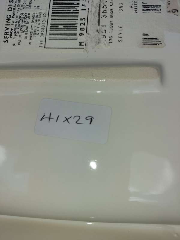 AN EXTRA LARGE WHITE CERAMIC COMPARTMENTED SERVING PLATTER