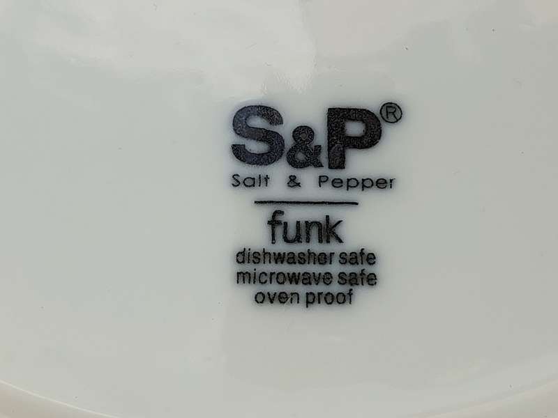 AN S&P FUNK WHITE PORCELAIN SERVING PLATTER WITH AN INNER BOWL