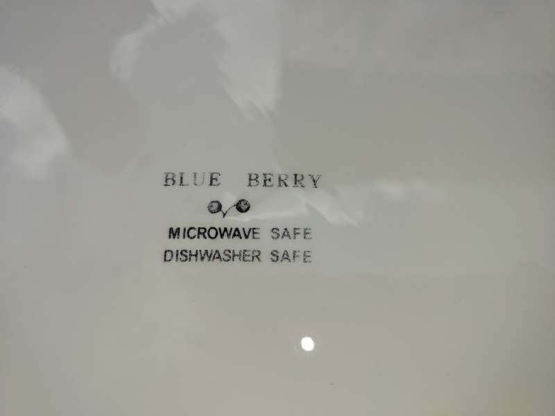 AN ART DECOR CERAMIC BLUE BERRY SERVING PLATTER