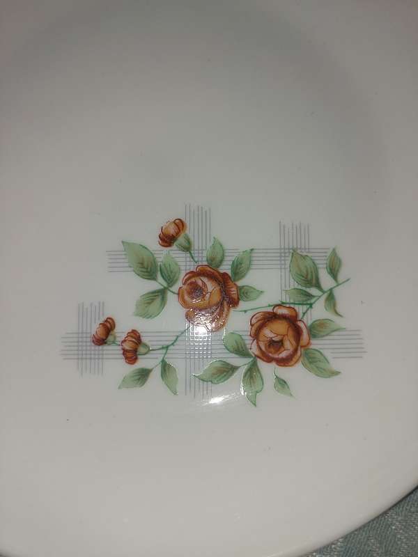 A VINTAGE COLLECTION OF 8 W MADE IN SOUTH AFRICA FINE ROSES PORCELAIN SIDE PLATES