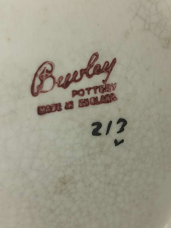 A VINTAGE WATER JUG BY BEVERLEY POTTERY MADE IN ENGLAND 213