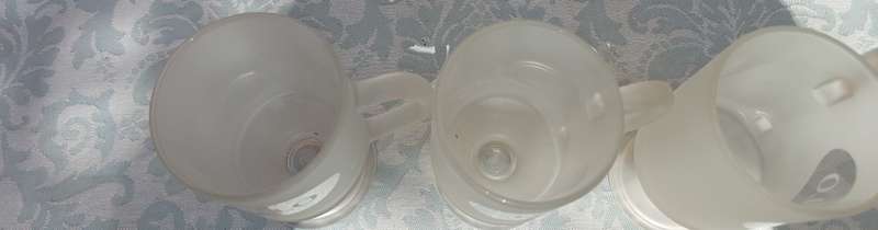 A SET OF 3 HOT BEVERAGE GLASS MUGS