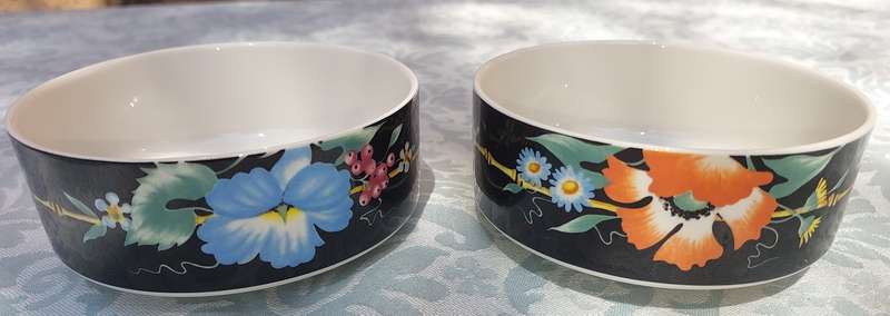 A VINTAGE SET OF 2 VILLEROY & BOCK DESERT BOWLS XENIA
