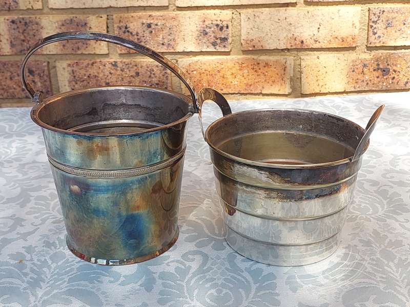 TWO VINTAGE EPNS ICE BUCKETS SOLD AS IS