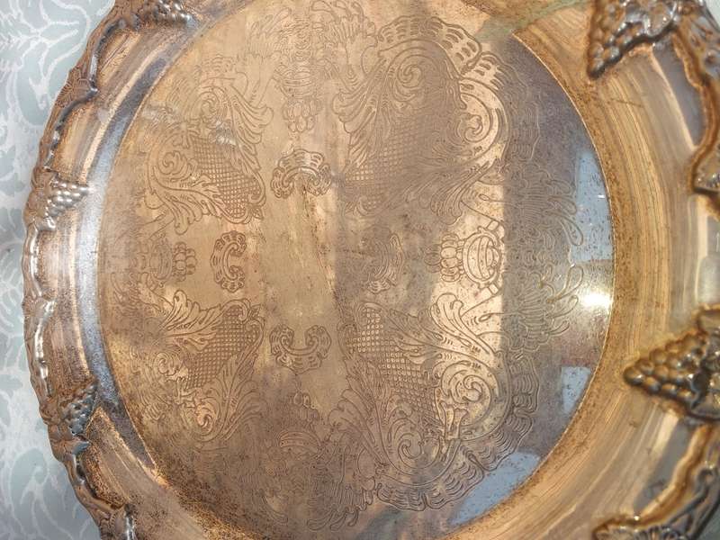 TWO VINTAGE EDWARDIAN SILVERPLATED SERVING TRAYS