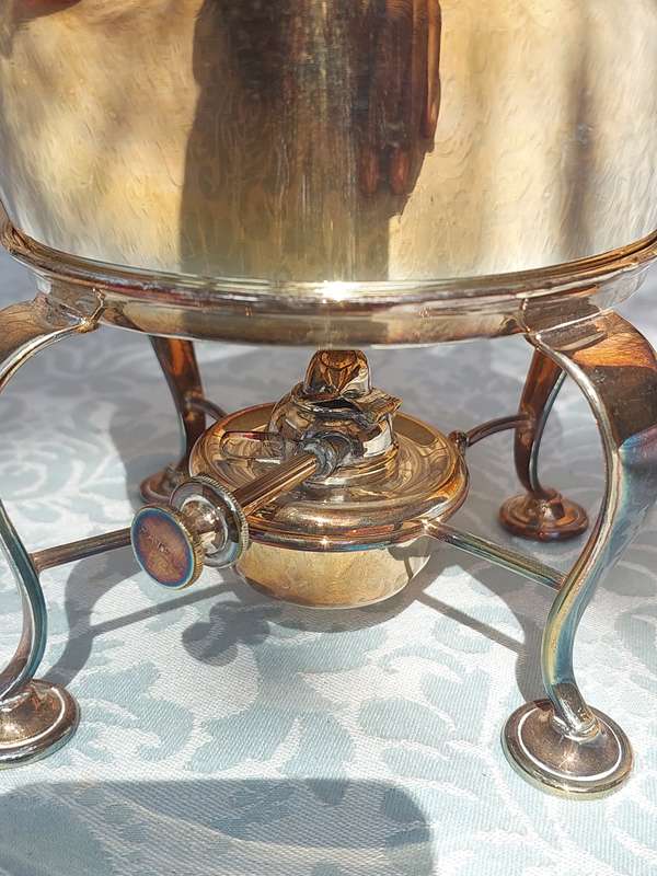 A VICTORIAN SPIRIT WARMER TEA KETTLE