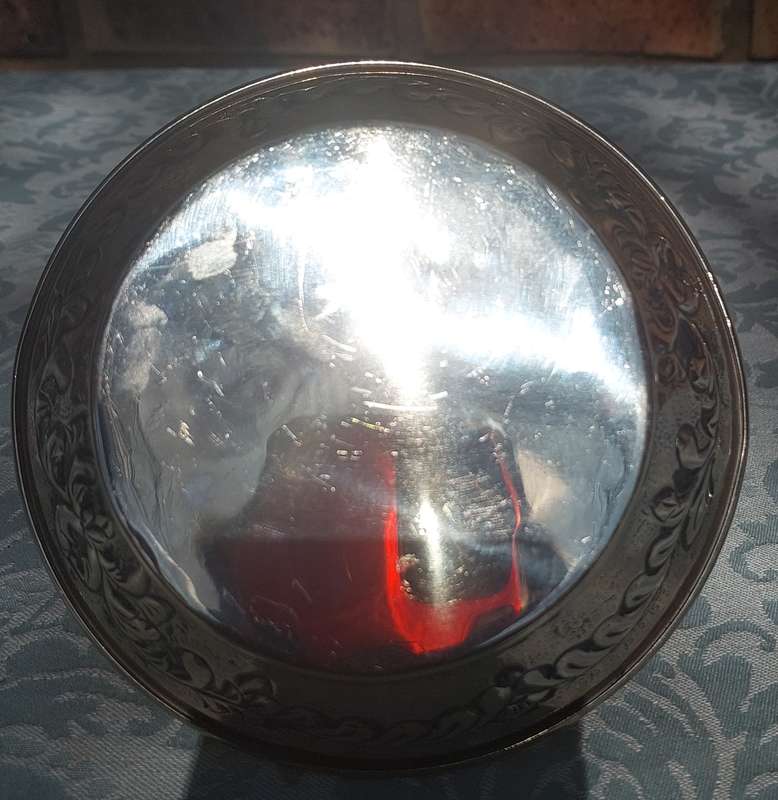 A VINTAGE SIVER PLATED CANDY BASKET SOLD AS IS