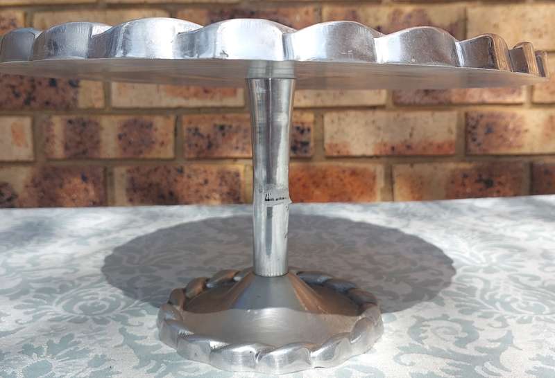 AN ART DECOR PEWTAL CAROL BOYES STYLE  CAKE STAND SERVING TRAY