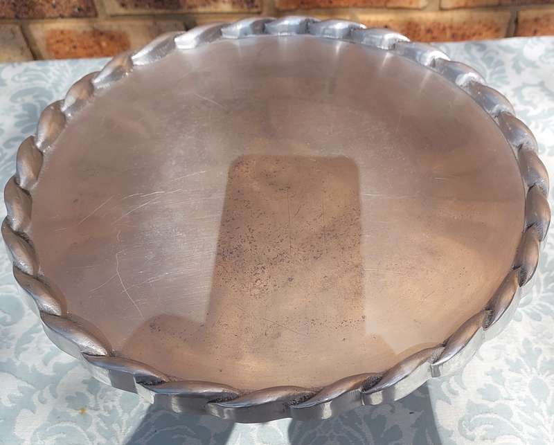 AN ART DECOR PEWTAL CAROL BOYES STYLE  CAKE STAND SERVING TRAY