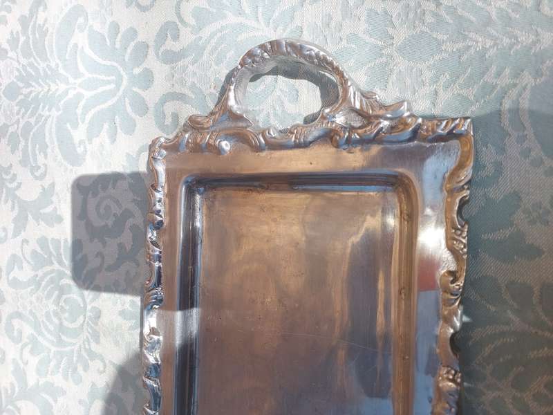 AN ART DECOR PEWTAL RECTANGULAR SERVING PLATTER