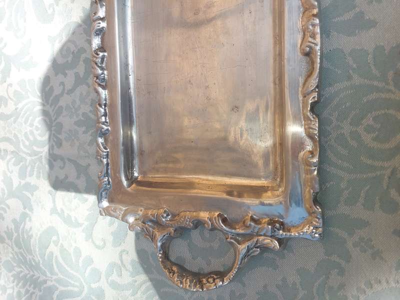 AN ART DECOR PEWTAL RECTANGULAR SERVING PLATTER
