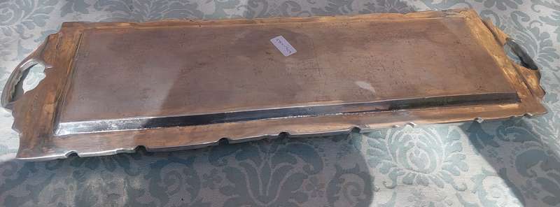 AN ART DECOR PEWTAL RECTANGULAR SERVING PLATTER
