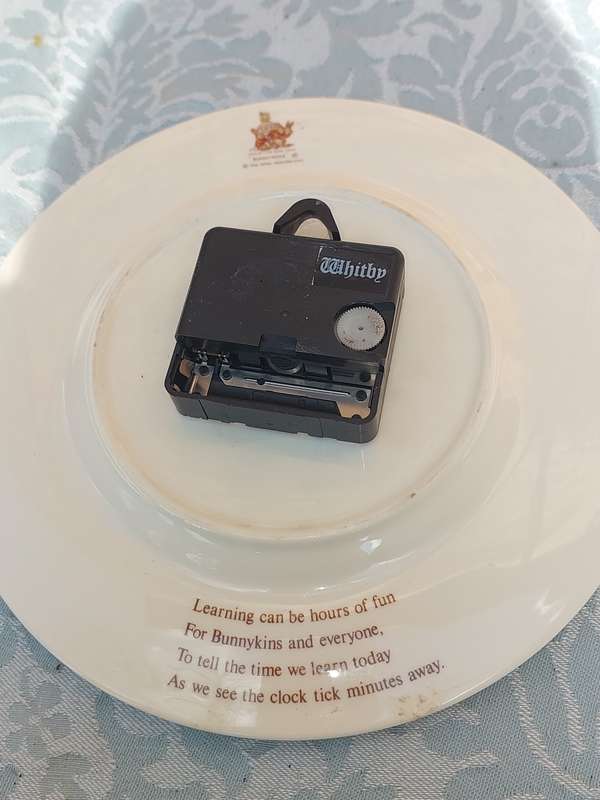 ROYAL DALTON BUNNYKINS TEACHING CLOCK SOLD AS IS NOT TESTED