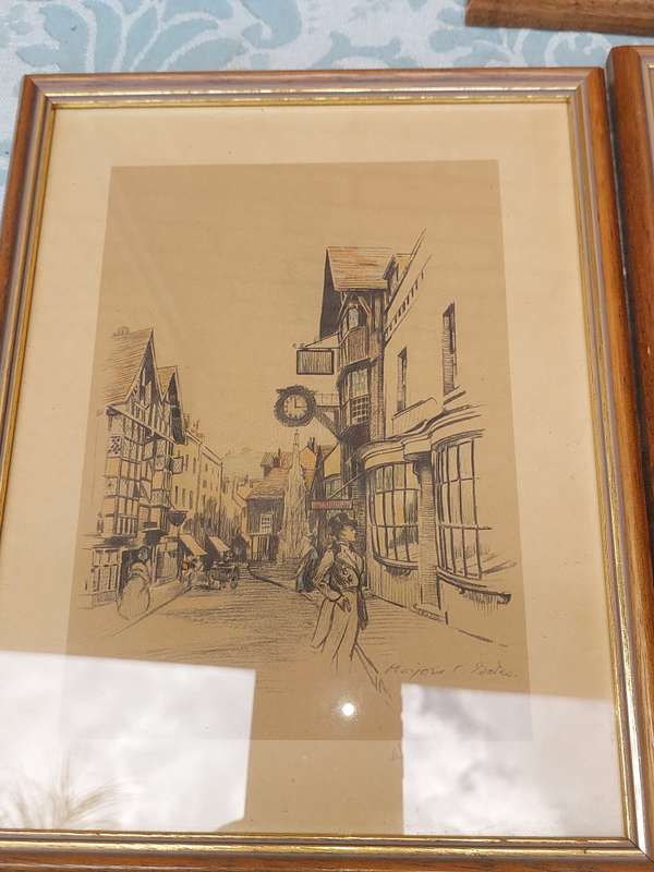 A COLLECTION OF 5  VINTAGE AND ANTIQUE FINE ART SCATCH SCENES