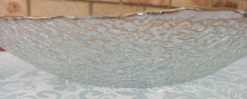 A COLLECTION OF ART DECOR GLASS SERVING PLATTERS
