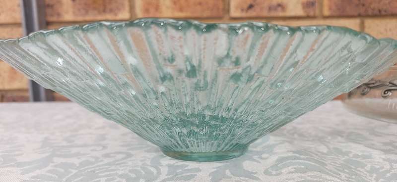 A COLLECTION OF ART DECOR GLASS SERVING PLATTERS
