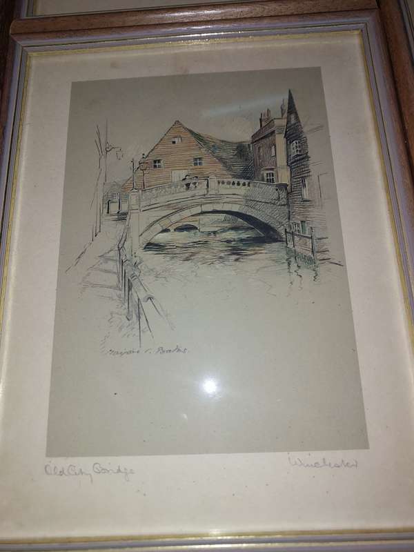 A COLLECTION OF 5  VINTAGE AND ANTIQUE FINE ART SCATCH SCENES