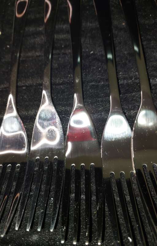 AN 18 PIECE @HOME STAINLESS STEEL CUTLERY SET SOLD AS IS