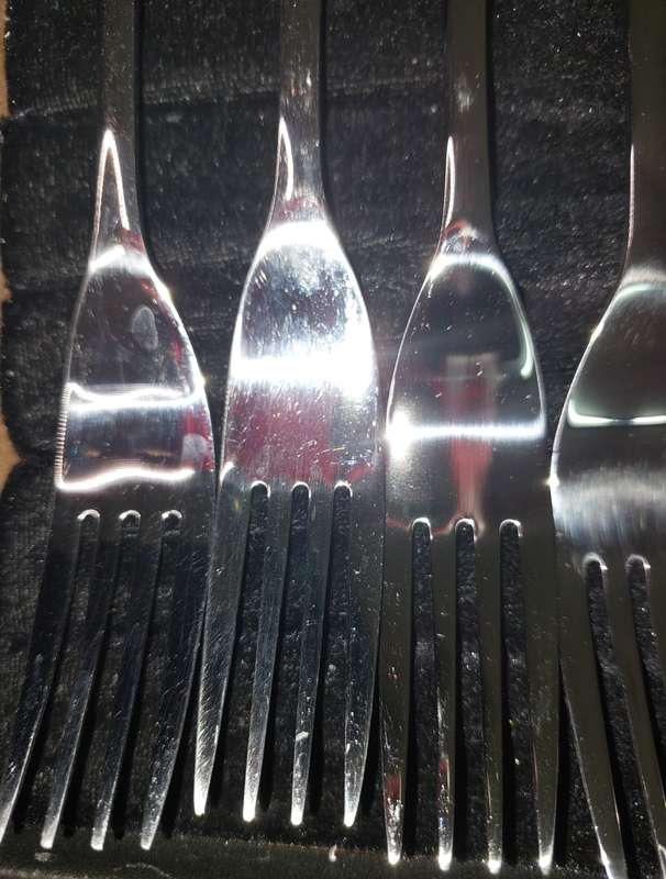 AN 18 PIECE @HOME STAINLESS STEEL CUTLERY SET SOLD AS IS