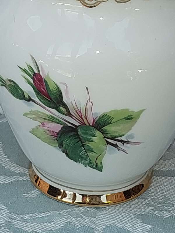 Vintage Roslyn Wheatcroft Roses Grand Gala Fine Bone China Milk jug Saucer