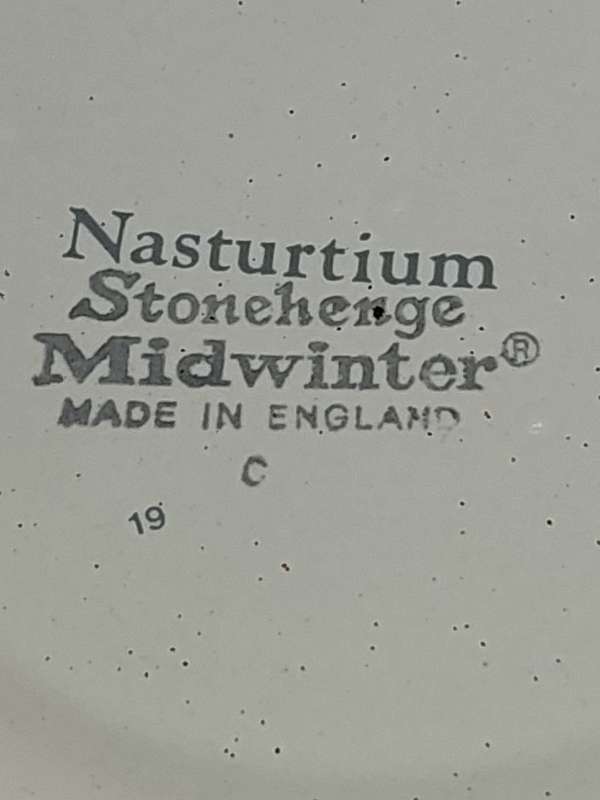STONEHENGE Nasturtium ENGLAND TEA CUP MUGS SAUCERS STONEWARE Oven2Table Flower