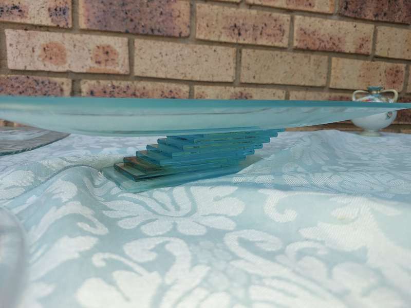 A COLLECTION OF ART  DECOR GLASS SERVING PLATTERS
