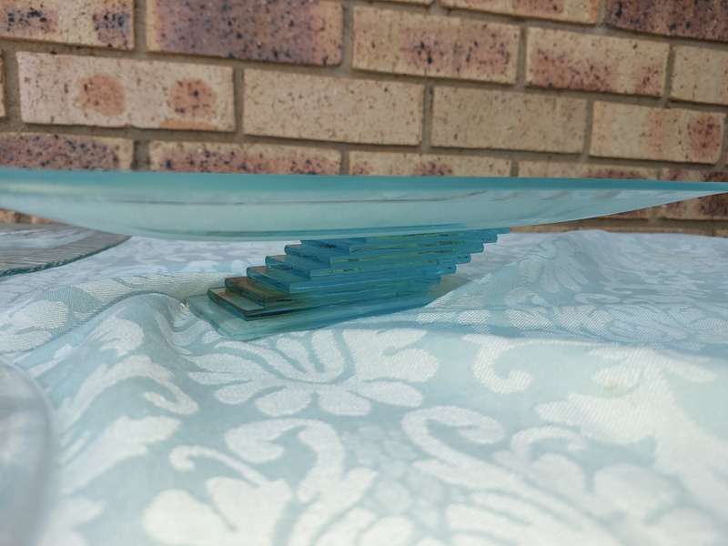 A COLLECTION OF ART  DECOR GLASS SERVING PLATTERS