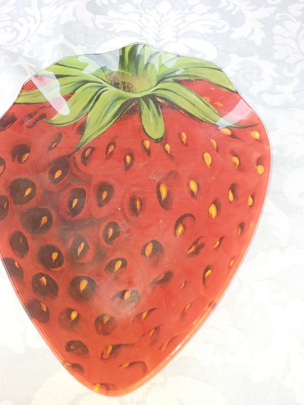 TWO ART DECOR FRUIT SERVING PLATTERS SOLD AS IS