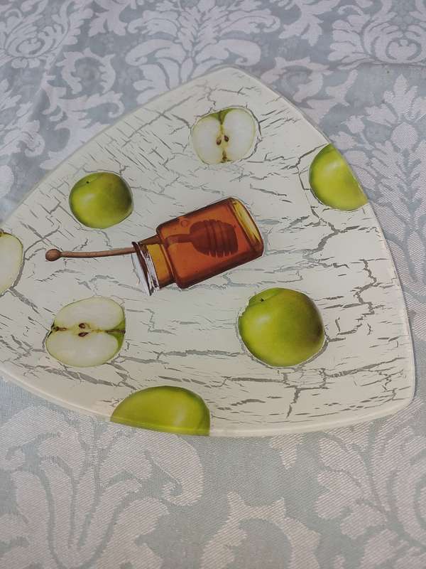 TWO ART DECOR FRUIT SERVING PLATTERS SOLD AS IS