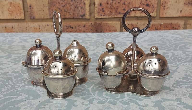 A PAIR OF VINTAGE CRUET UTENSILS SETS OLD SAR STOCK
