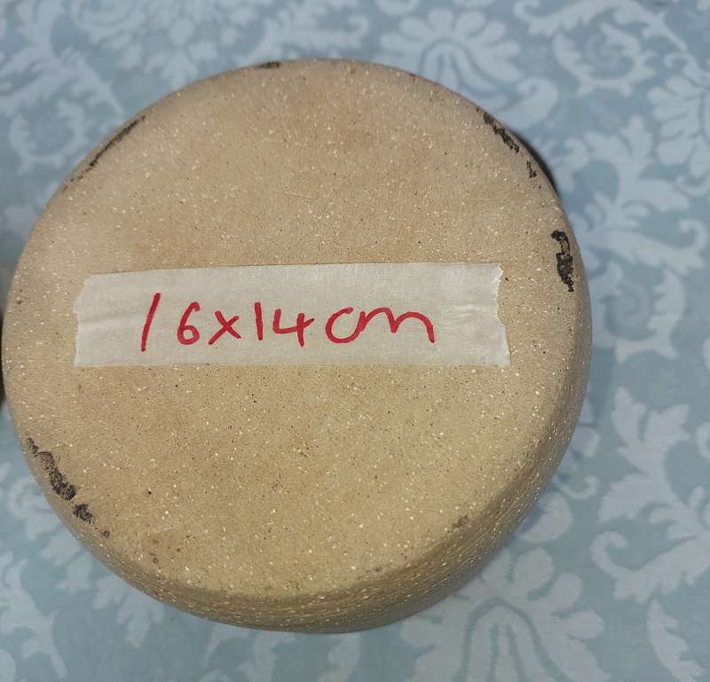 A PAIR OF STONEWARE STORAGE JARS SOLD AS IS