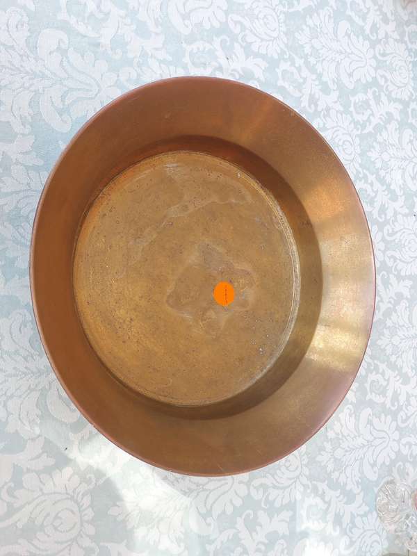 A VINTAGE 40 CENTIMETER DIAMETER POTPLANT HOLDER OR SERVING DISH